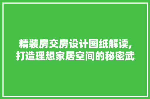 精装房交房设计图纸解读,打造理想家居空间的秘密武器