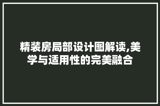 精装房局部设计图解读,美学与适用性的完美融合