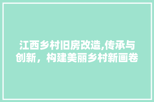 江西乡村旧房改造,传承与创新，构建美丽乡村新画卷