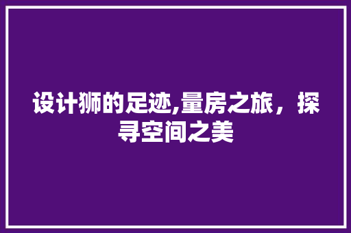 设计狮的足迹,量房之旅，探寻空间之美