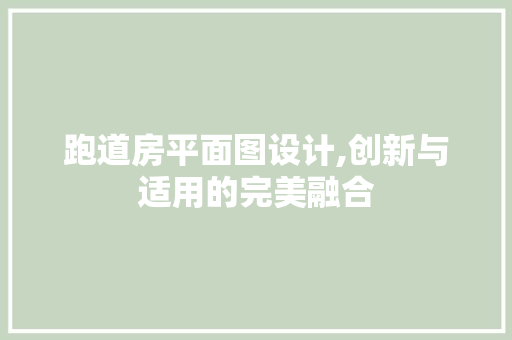 跑道房平面图设计,创新与适用的完美融合