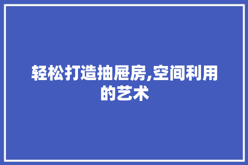 轻松打造抽屉房,空间利用的艺术