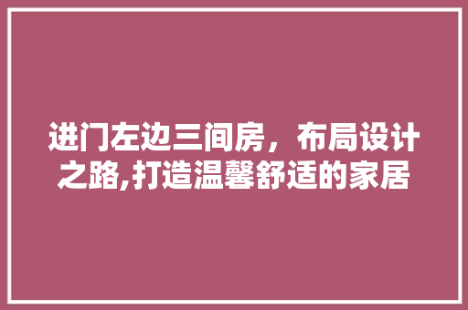 进门左边三间房，布局设计之路,打造温馨舒适的家居空间