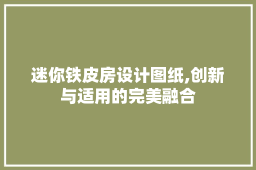迷你铁皮房设计图纸,创新与适用的完美融合