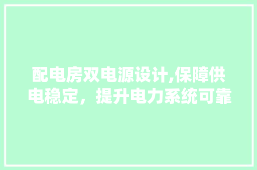 配电房双电源设计,保障供电稳定，提升电力系统可靠性