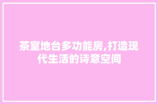 茶室地台多功能房,打造现代生活的诗意空间