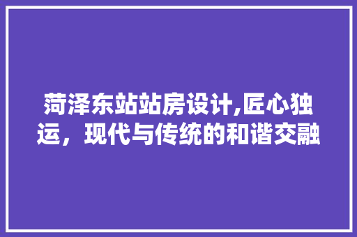 菏泽东站站房设计,匠心独运，现代与传统的和谐交融