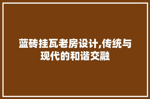 蓝砖挂瓦老房设计,传统与现代的和谐交融