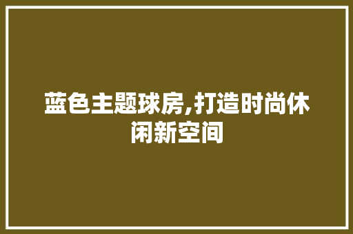 蓝色主题球房,打造时尚休闲新空间