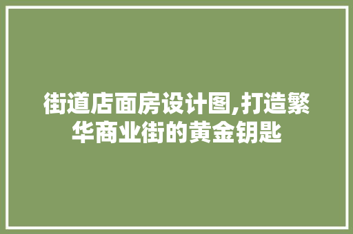街道店面房设计图,打造繁华商业街的黄金钥匙
