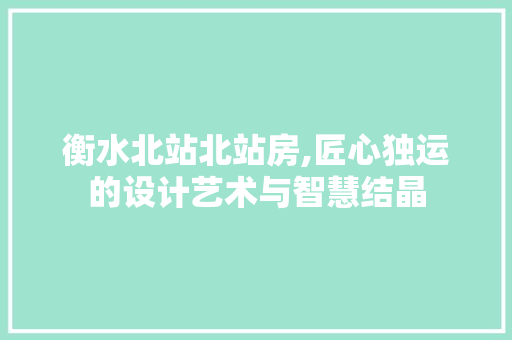 衡水北站北站房,匠心独运的设计艺术与智慧结晶