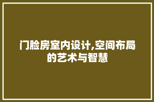 门脸房室内设计,空间布局的艺术与智慧