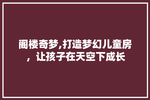 阁楼奇梦,打造梦幻儿童房，让孩子在天空下成长