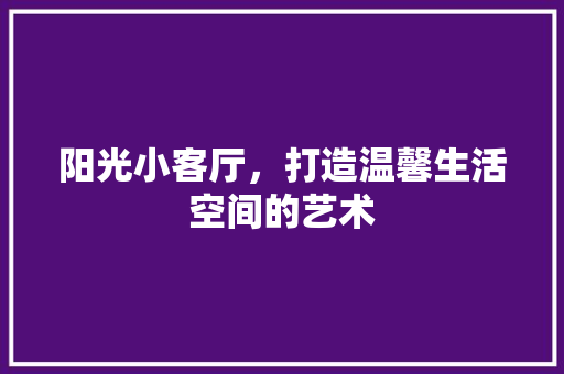 阳光小客厅，打造温馨生活空间的艺术