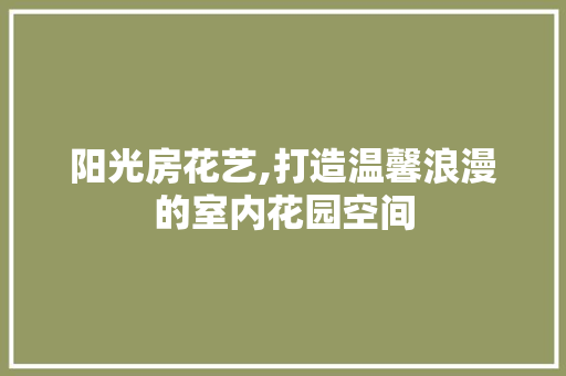 阳光房花艺,打造温馨浪漫的室内花园空间