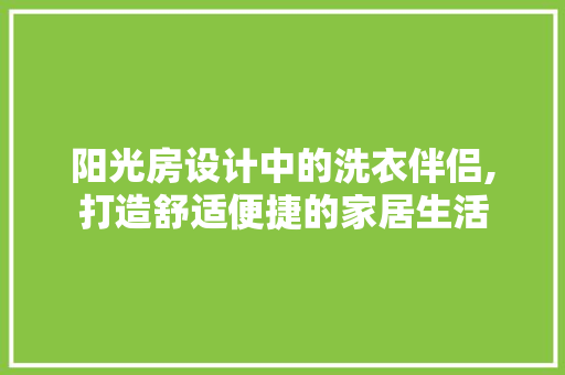 阳光房设计中的洗衣伴侣,打造舒适便捷的家居生活