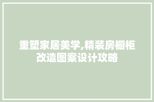 重塑家居美学,精装房橱柜改造图案设计攻略