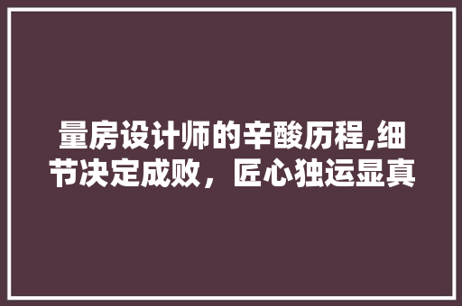 量房设计师的辛酸历程,细节决定成败，匠心独运显真章