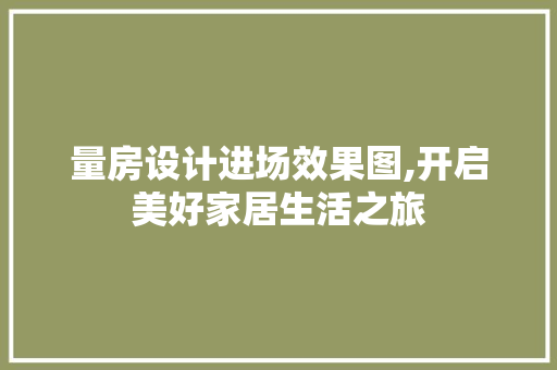 量房设计进场效果图,开启美好家居生活之旅