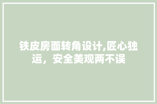铁皮房面转角设计,匠心独运，安全美观两不误