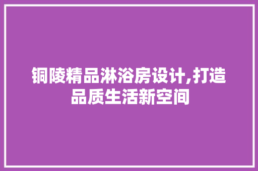 铜陵精品淋浴房设计,打造品质生活新空间