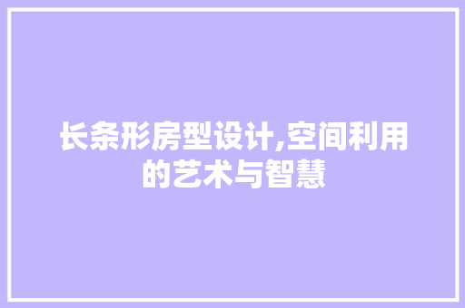 长条形房型设计,空间利用的艺术与智慧