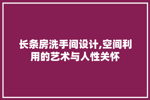 长条房洗手间设计,空间利用的艺术与人性关怀