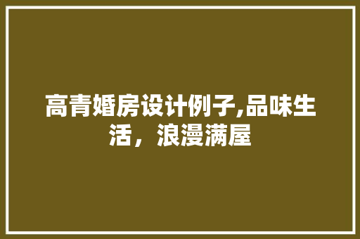高青婚房设计例子,品味生活，浪漫满屋