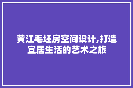 黄江毛坯房空间设计,打造宜居生活的艺术之旅