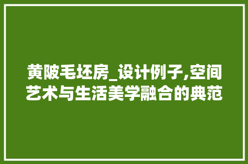 黄陂毛坯房_设计例子,空间艺术与生活美学融合的典范
