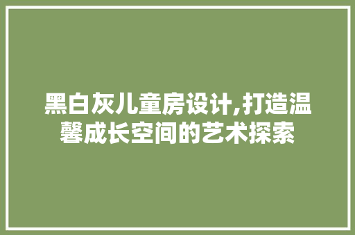 黑白灰儿童房设计,打造温馨成长空间的艺术探索