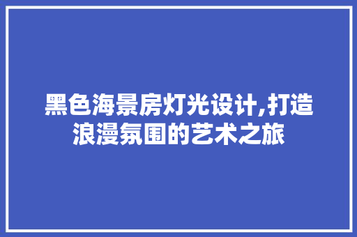 黑色海景房灯光设计,打造浪漫氛围的艺术之旅
