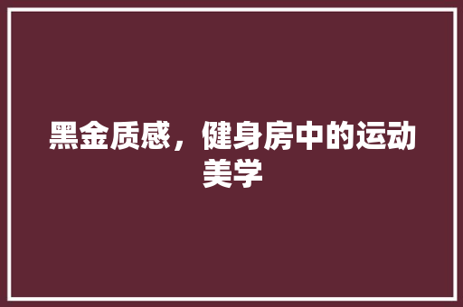 黑金质感，健身房中的运动美学