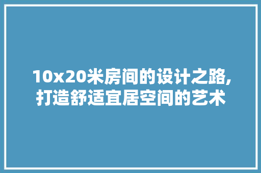10x20米房间的设计之路,打造舒适宜居空间的艺术