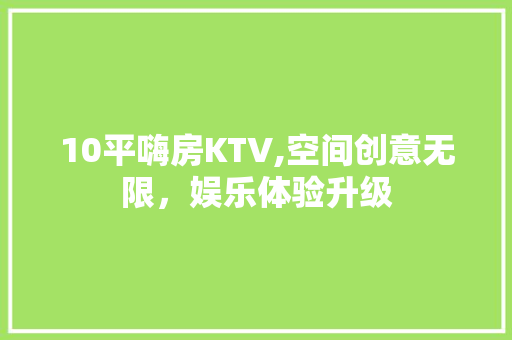 10平嗨房KTV,空间创意无限，娱乐体验升级