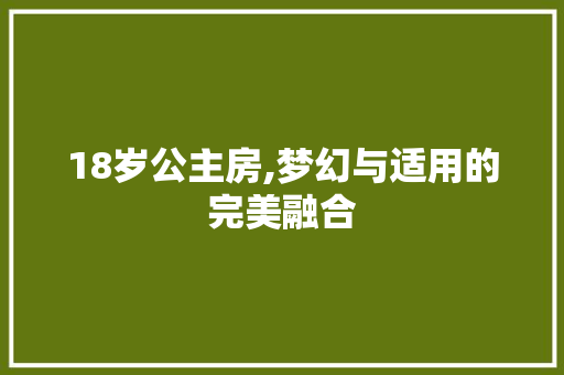 18岁公主房,梦幻与适用的完美融合