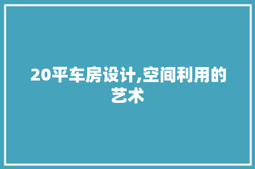 20平车房设计,空间利用的艺术