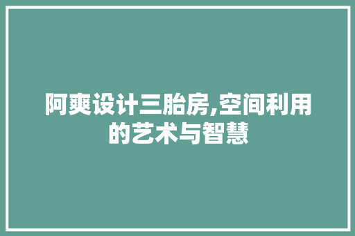 阿爽设计三胎房,空间利用的艺术与智慧