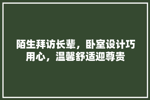 陌生拜访长辈，卧室设计巧用心，温馨舒适迎尊贵