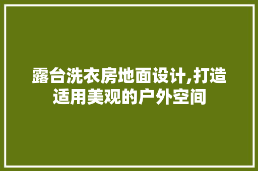 露台洗衣房地面设计,打造适用美观的户外空间