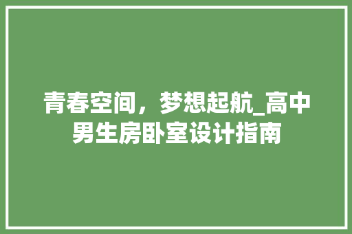 青春空间，梦想起航_高中男生房卧室设计指南