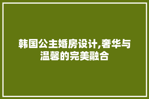 韩国公主婚房设计,奢华与温馨的完美融合