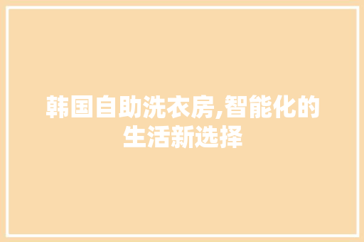 韩国自助洗衣房,智能化的生活新选择