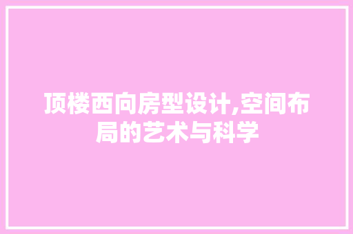 顶楼西向房型设计,空间布局的艺术与科学