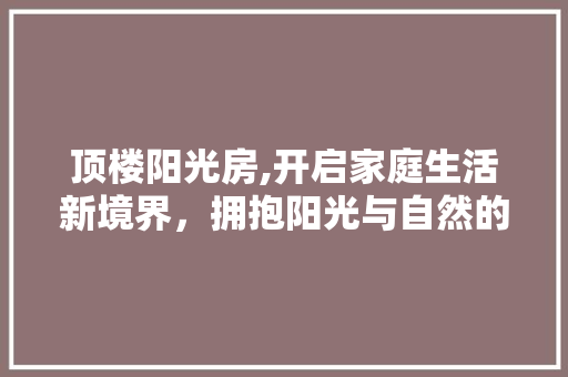 顶楼阳光房,开启家庭生活新境界，拥抱阳光与自然的温馨空间