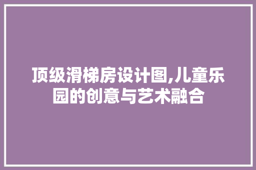 顶级滑梯房设计图,儿童乐园的创意与艺术融合
