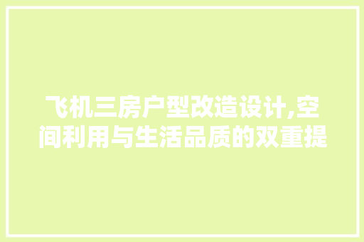 飞机三房户型改造设计,空间利用与生活品质的双重提升