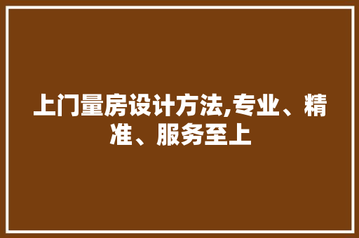 上门量房设计方法,专业、精准、服务至上