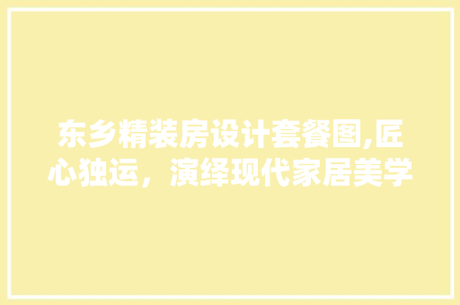 东乡精装房设计套餐图,匠心独运，演绎现代家居美学