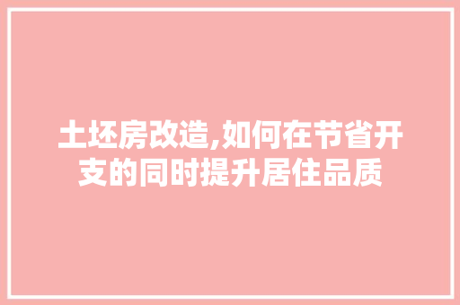 土坯房改造,如何在节省开支的同时提升居住品质
